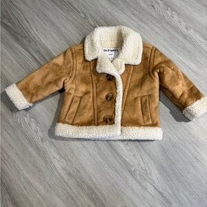 Old Navy Brown Kids Jacket with White Fleece